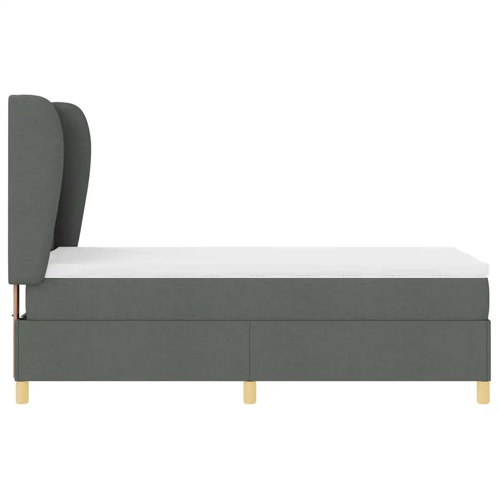 Letto a molle con materasso Grigio scuro 200 x 90 cm Tessuto 3340733