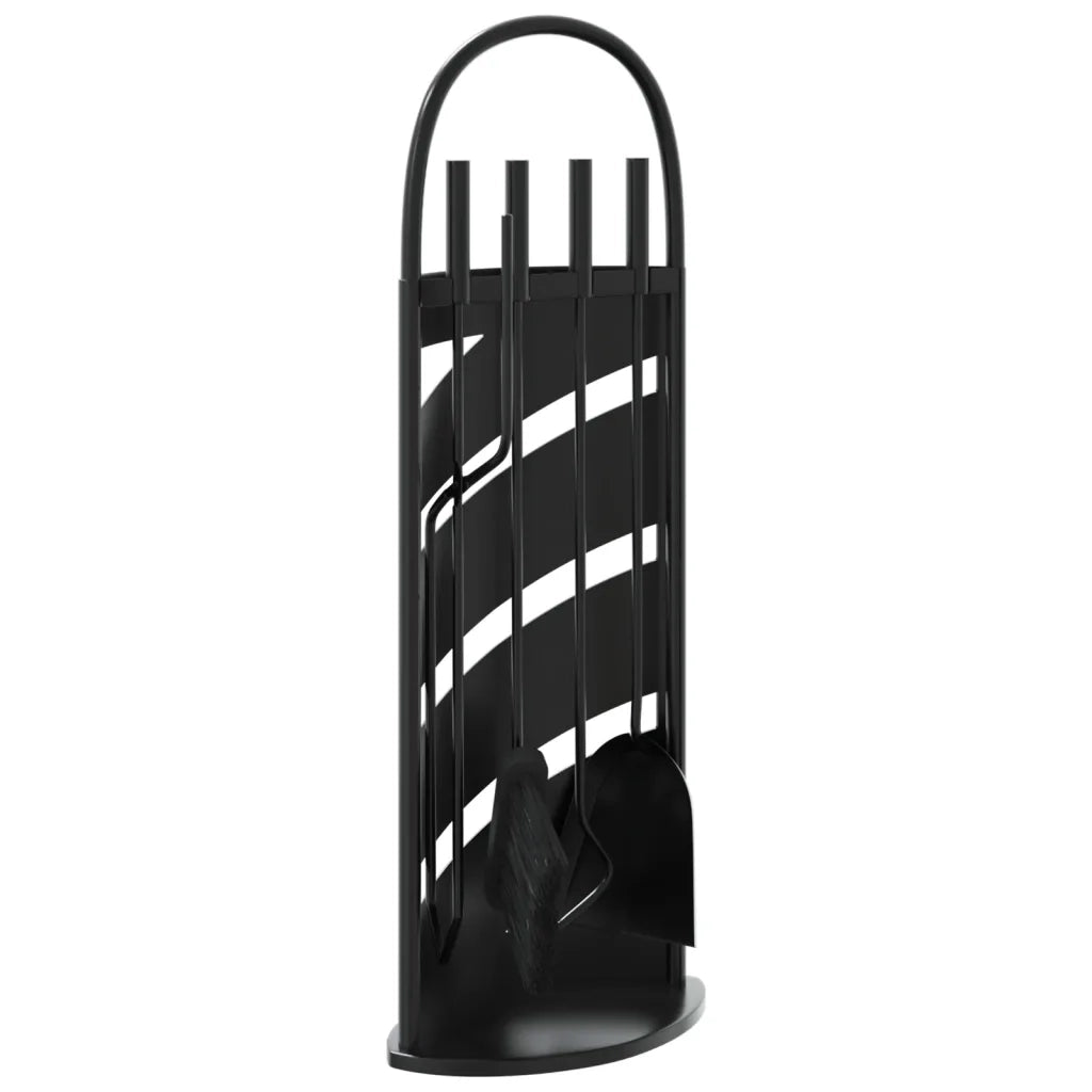 Set di attrezzi per camino 5 pezzi 23x15x66 cm in acciaio 156378