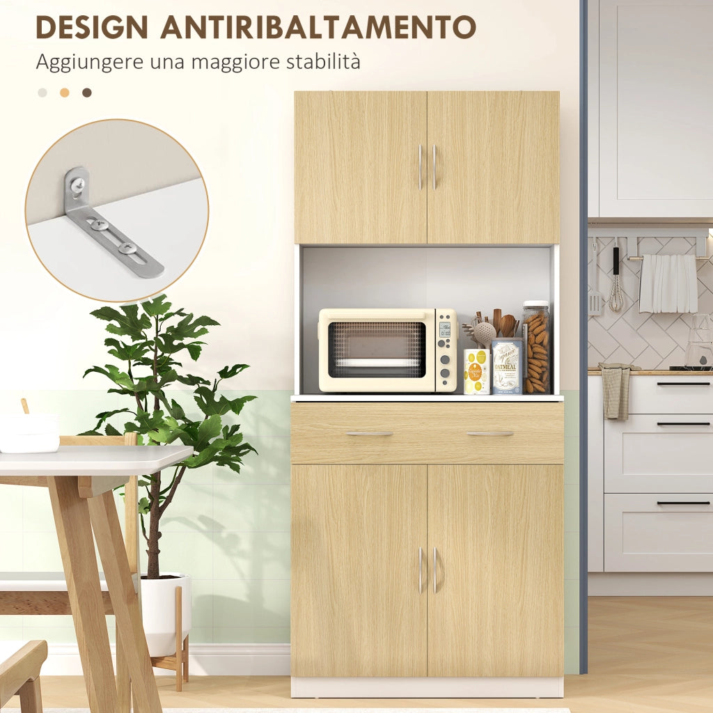 Credenza con 2 Ante e Cassetto ¨C Zephmum ¨C Legno 80x40x180cm