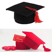 Trade Shop - Bomboniera A Forma Di Cappello Rosso O Nero Portaconfetti Porta Confetti Laurea -
