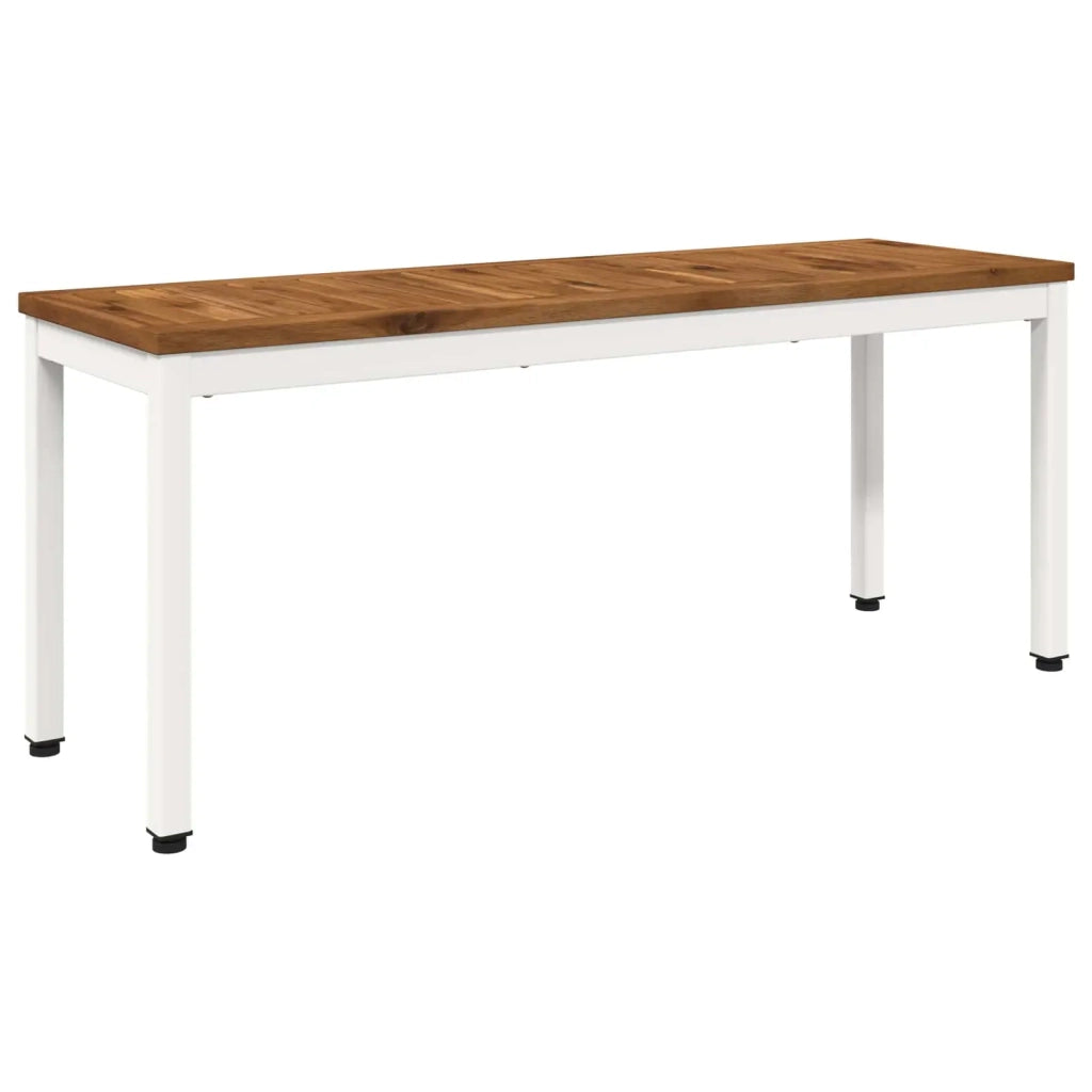 Panchina da giardino 108,5 x 35 x 45 cm Naturale e Bianco 901296
