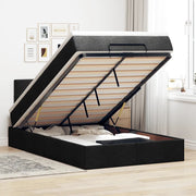 Pouf Letto con Materasso Nero 120x200 cm in Tessuto 3311451