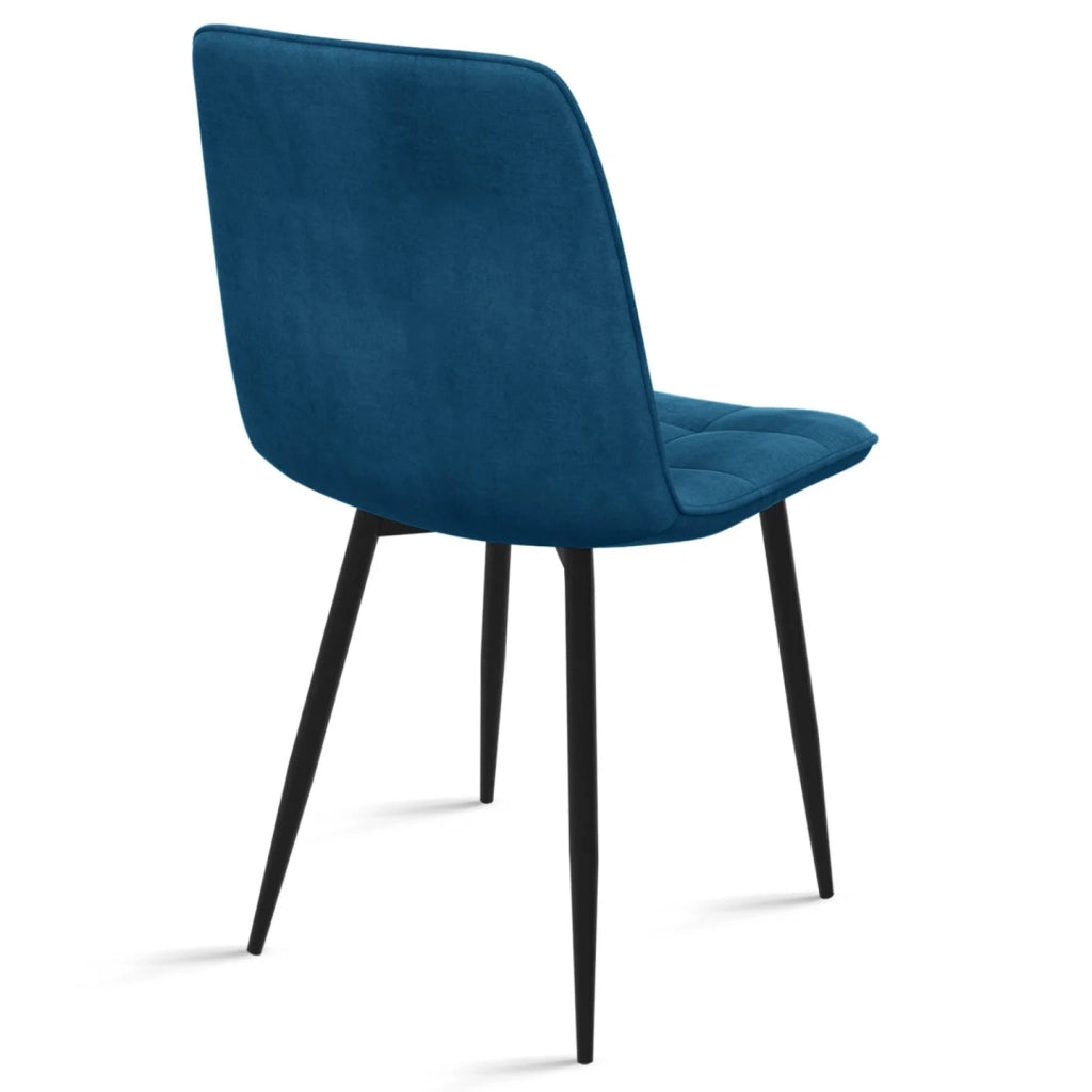 IDMarket - Set di 6 sedie da pranzo in velluto blu MILA
