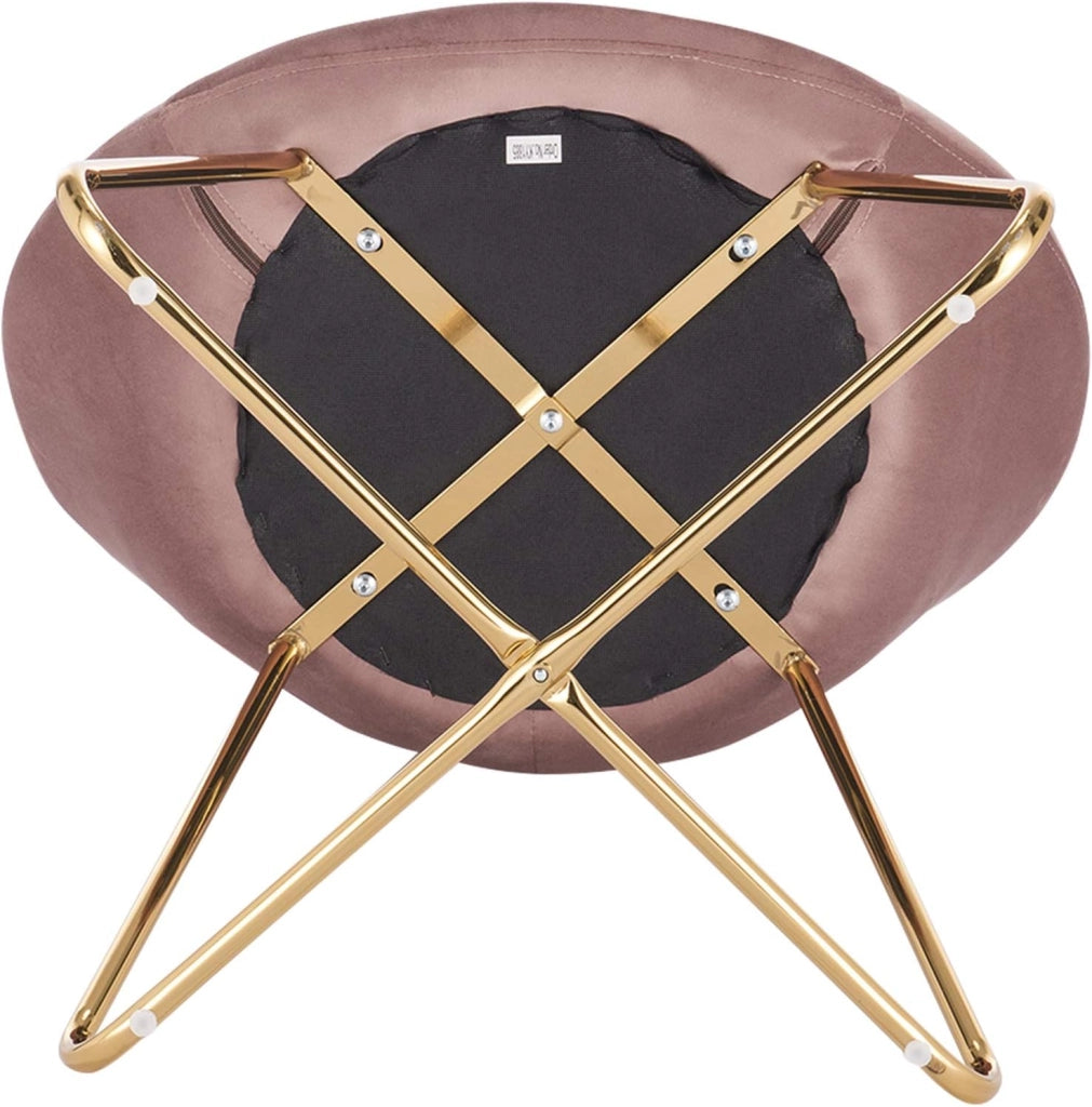 1x Sedie sala da pranzo Sedie cucina moderne poltrona, Adatte per Sala pranzo Soggiorno, Camera da Letto, Schienale, Tessuto di velluto, Oro Metallo, Rosa BH217rs-1