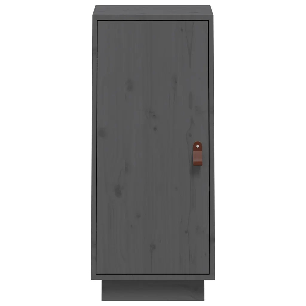 Credenza Grigia 34x40x75 cm in Legno Massello di Pino 820114