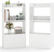 Libreria a 3 Ripiani con Cassetto, Scaffale in Legno Aperto, Armadietto da Terra per Documenti, Portaoggetti con Anti-Ribaltamento per Soggiorno, Ufficio, Cucina, 55 x 29 x 105 cm (Bianco)