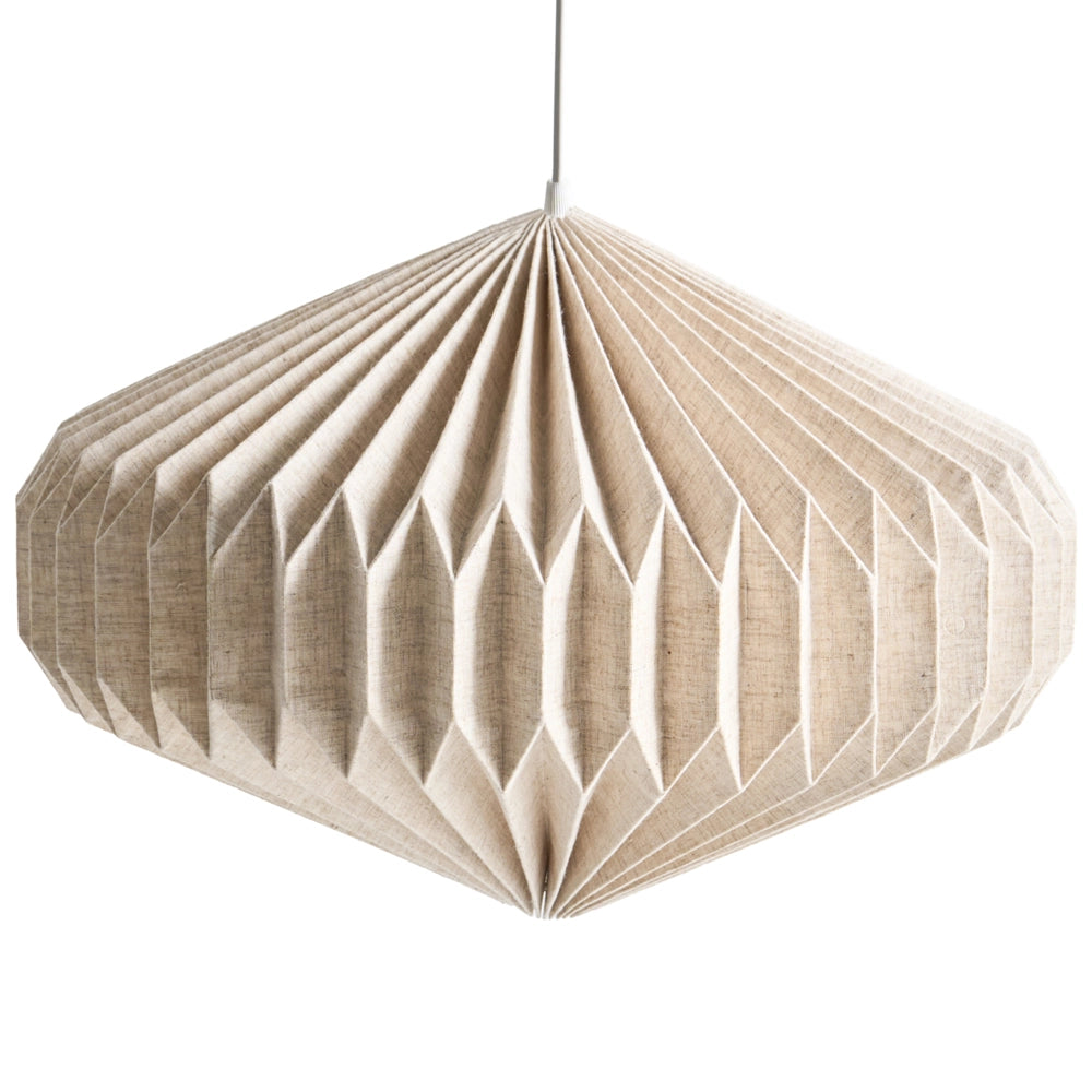 Lampada a sospensione con paralume in tessuto beige Design moderno Lampada da soggiorno