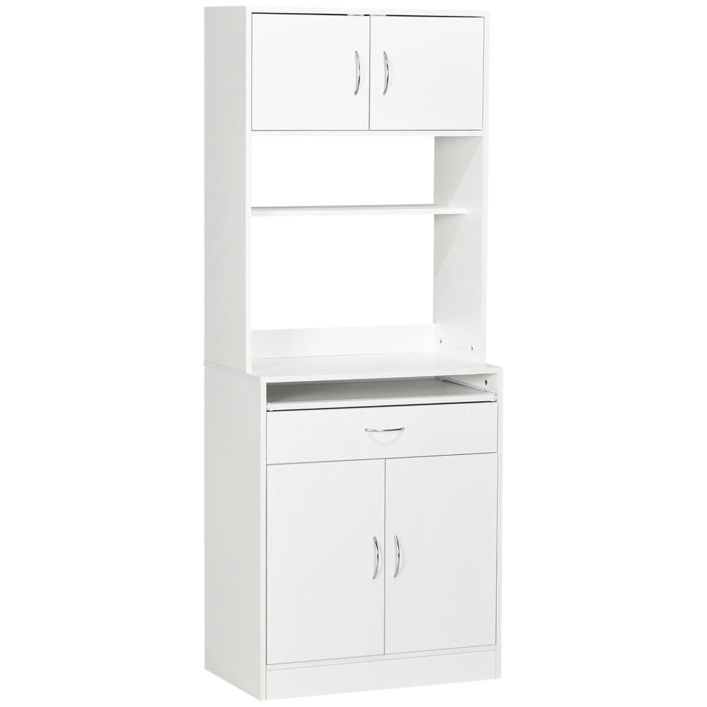 Armadio Cucina 4 Ante con Cassetto e Ripiano Regolabile ¨C Minimal ¨C 70x40x180 Bianco