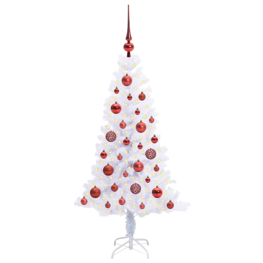 Albero di Natale | Decorazioni natalizie artificiale Bianco 120 cm PVC e Acciaio