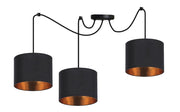 Lampadario Candellux Candida 3xE27 nero oro tessuto