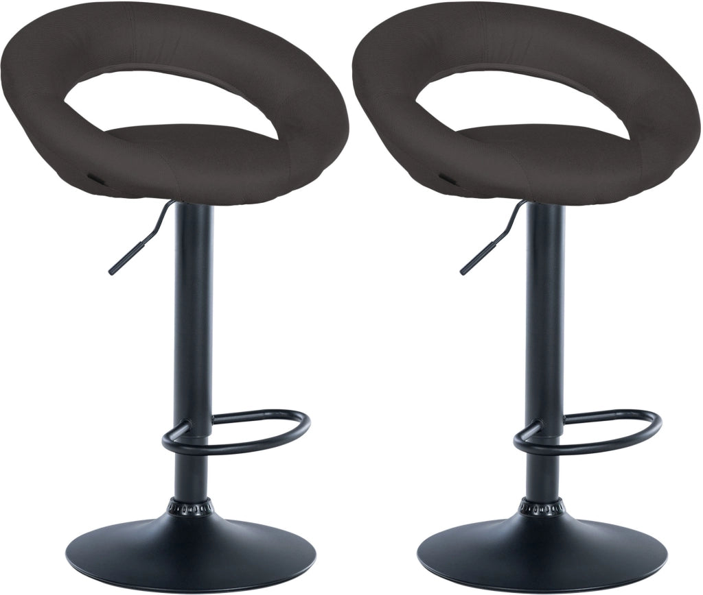 2er Set Barhocker Olinda Stoff schwarz