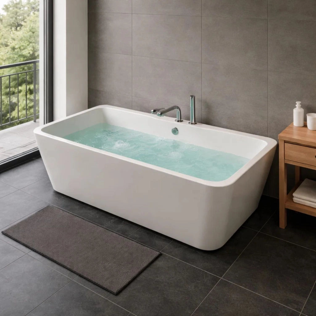Vasca freestanding idromassaggio in acrilico con 8 air jet e luce led *** misure 170x75x58 cm, confezione 1