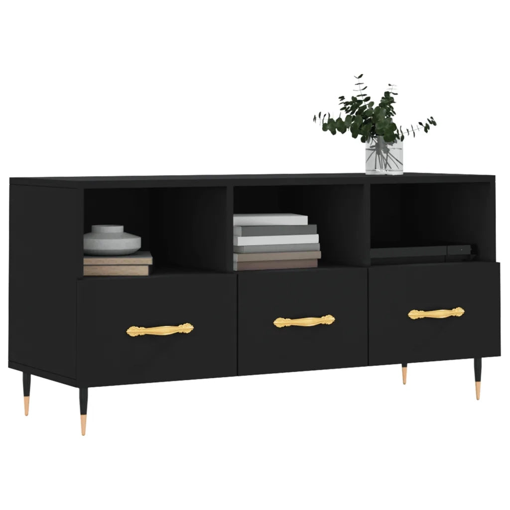 Mobile Porta TV Nero 102x36x50 cm in Legno Multistratocod mxl 103040