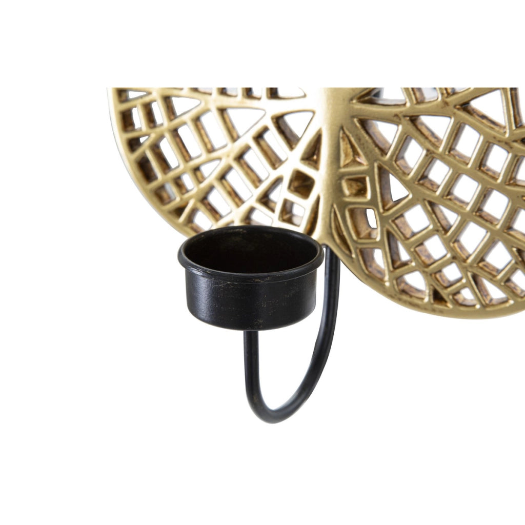 Portacandela Foglia 3, Oro, Poliresina, 20x8x22,2 cm