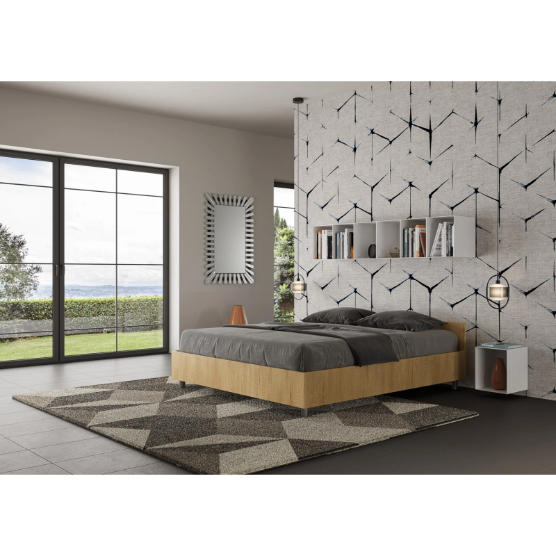 Letto Matrimoniale 160x200 cm Nuamo - Con rete,Quercia Natura