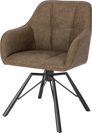 Sedia da pranzo in pelle - ergonomico e moderna - struttura robusta - design elegante - adatto a diversi ambienti - colore marrone scuro