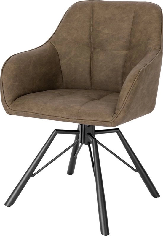 Sedia da pranzo in pelle - ergonomico e moderna - struttura robusta - design elegante - adatto a diversi ambienti - colore marrone scuro