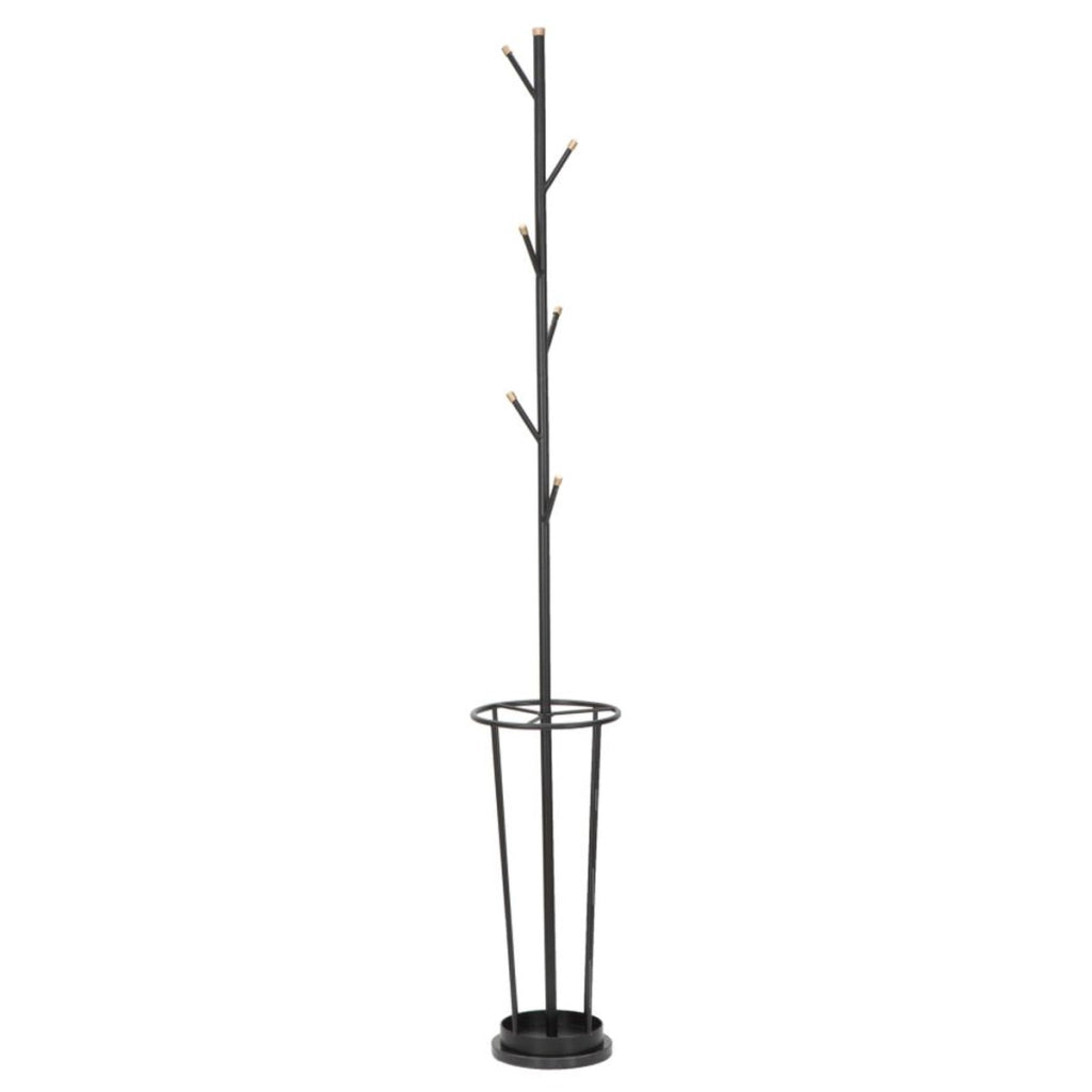Appendiabiti e portaombrelli Glam Black in ferro nero e gold – H 176 cm