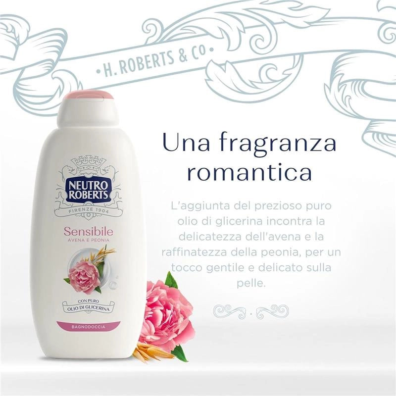 NEUTRO ROBERTS BAGNOSCHIUMA CORPO SENSIBILE CON AVENA E PEONIA PELLE DISTESA E RILASSATA  600 ML