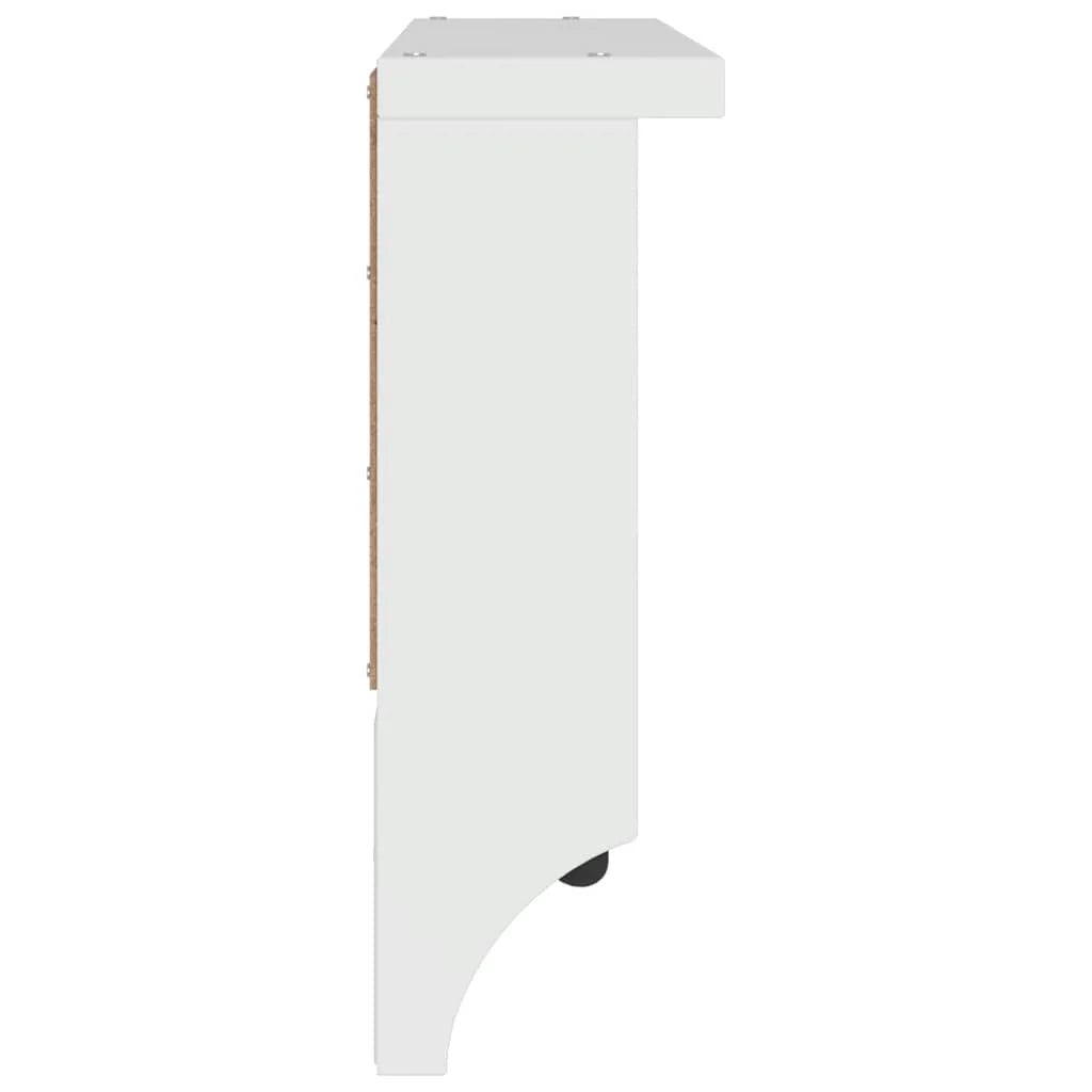 Pratico appendiabiti da parete con ganci 45 x 12 x 35 cm legno massello bianco 02_0056688