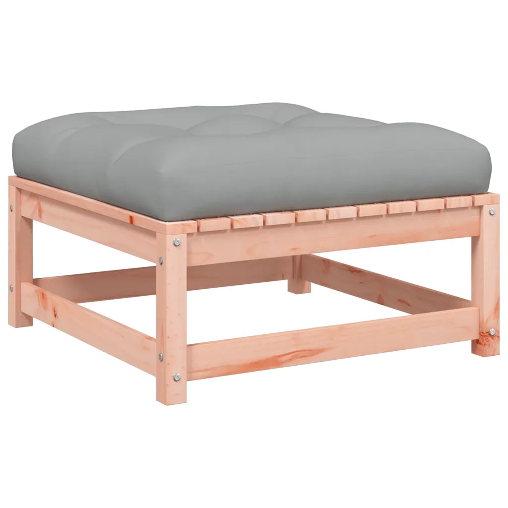 Sedia da giardino-Poggiapiedi da Giardino con Cuscino Legno Massello di Douglas 592482