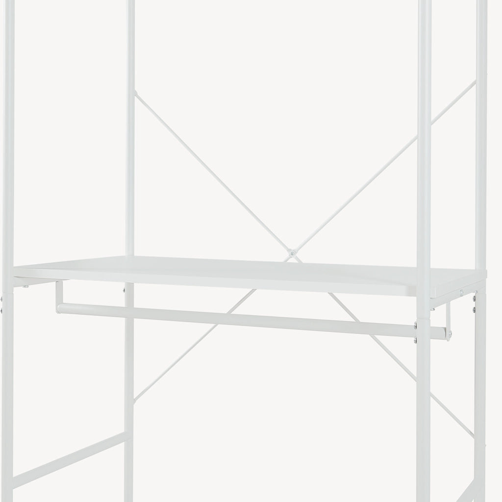 Guardaroba Aperto Verdfjorg con 3 Vani Appendiabiti e 3 Ripiani 200 x 110 x 40 cm - Bianco [en.casa]
