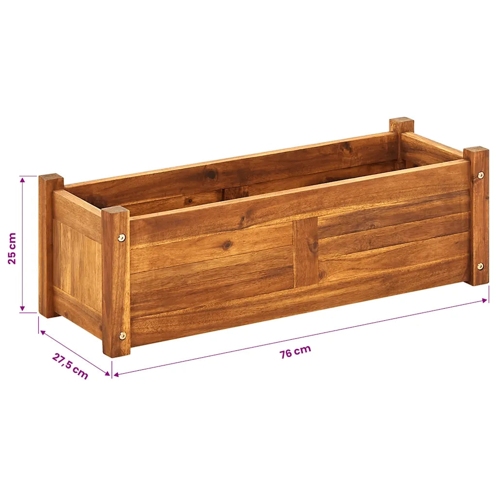Fioriere | Cassetta per fiori | Letto Rialzato da Giardino in Legno di Acacia 76x27,6x25 cm