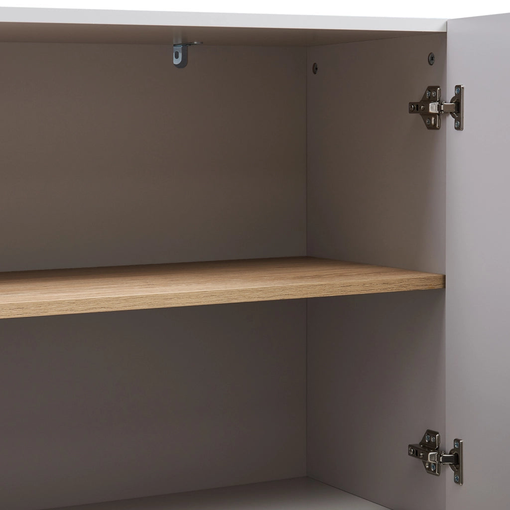 Credenza Bassa Starvili con 3 Ante Madia Moderna 75x115x38 cm Beige [en.casa]