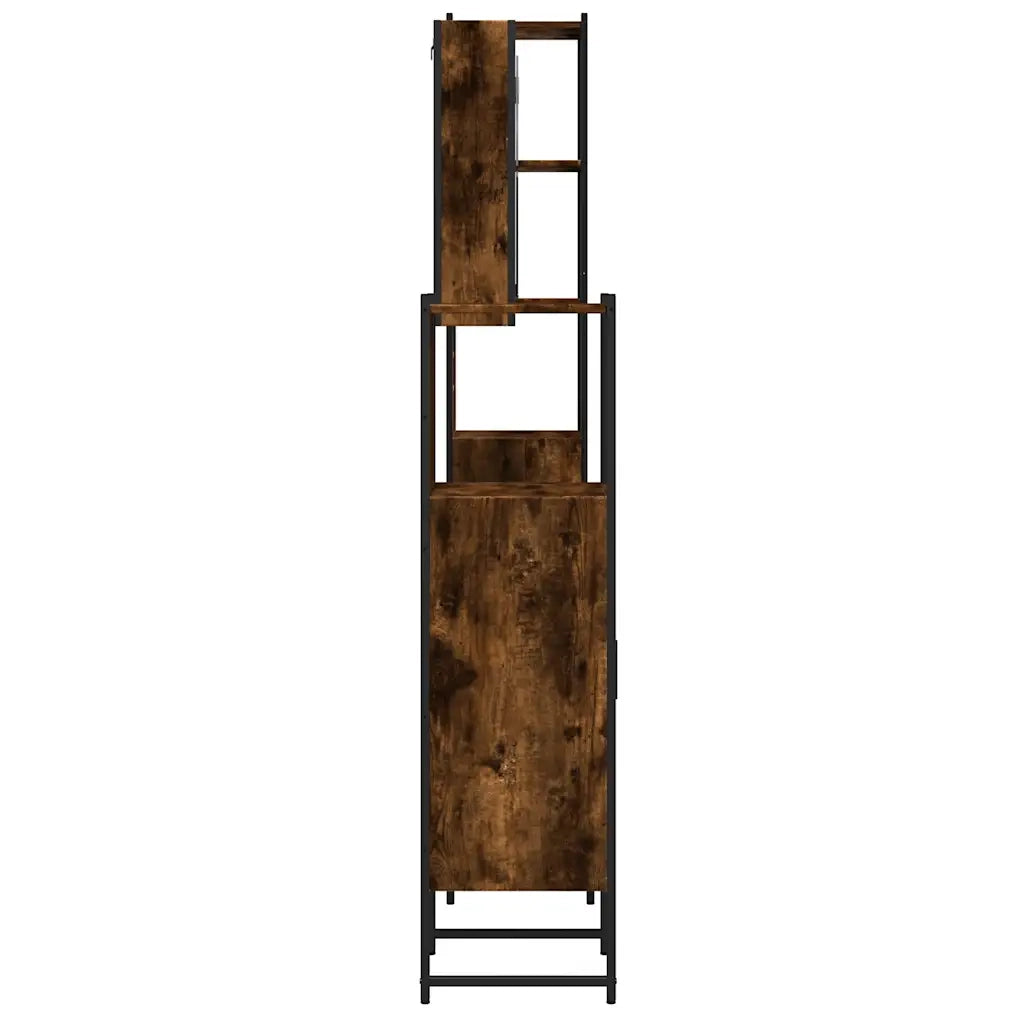 Set Mobili da Bagno 4 pz Rovere Fumo in Legno Multistrato 3214767