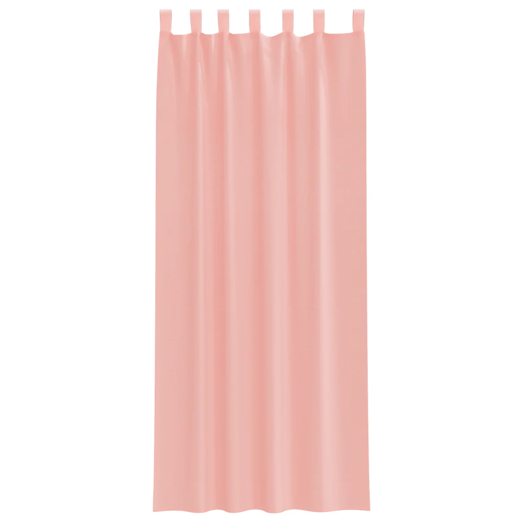 Tende in Voile con Tasche per Aste 2 pz Rosa