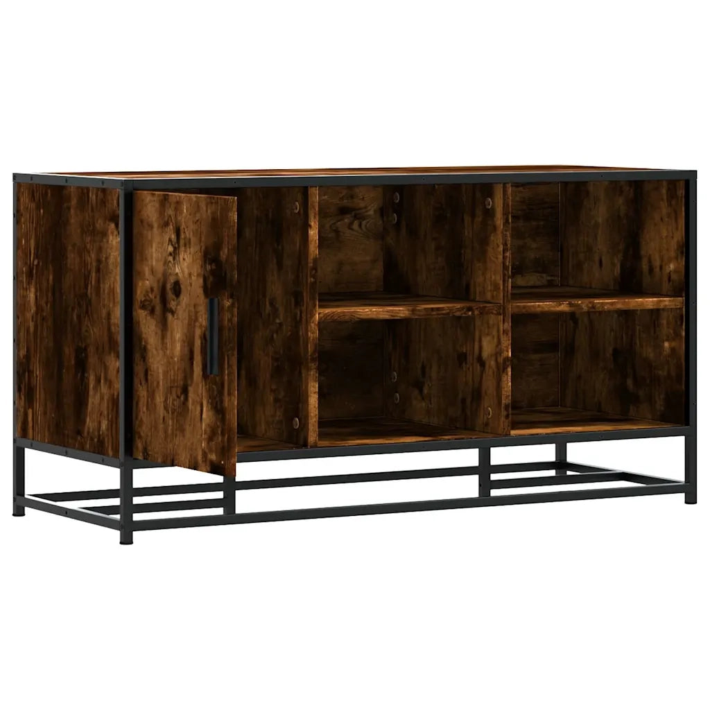 Scarpiera in Rovere Fumo 100x40x53,5 cm in Truciolato e Metallo 849216