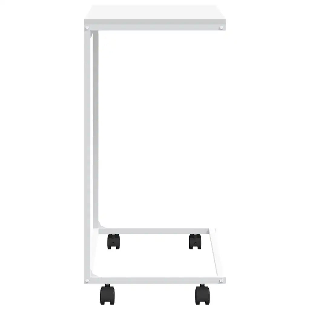 Tavolino con Ruote Bianco 55x35x70 cm in Legno Multistrato 343103