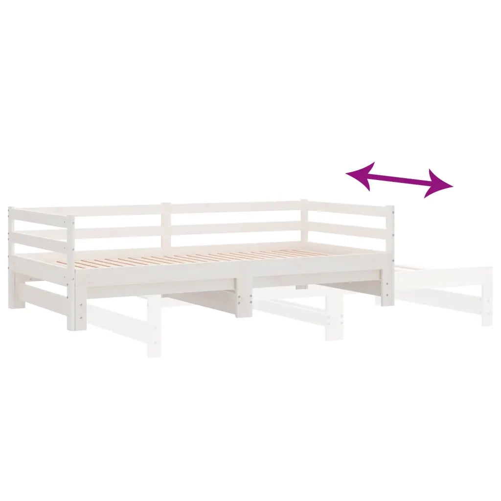 Dormeuse Estraibile Bianca in Massello di Pino 2x(90x200) cm
