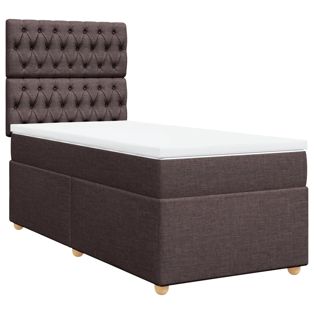 Giroletto a Molle con Materasso Marrone Scuro 90x190cm Tessuto 3293445
