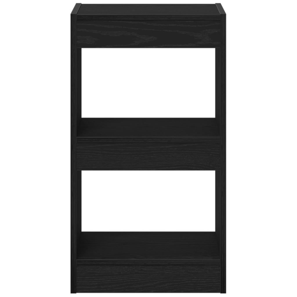 Mobile Libreria/Divisore per Stanza Nero Rovere 40x30x71,5 cm