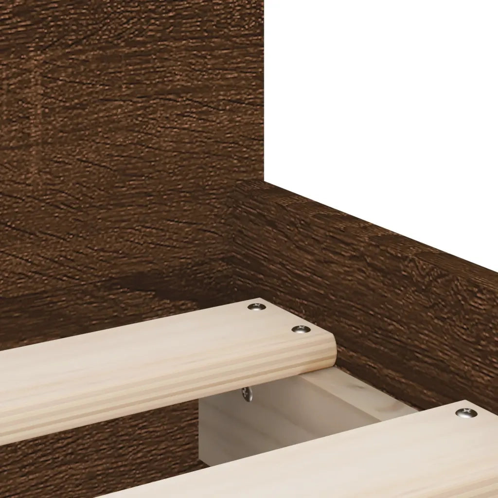 Letto singolo | Letto per adulti | Giroletto con Cassetti Rovere Marrone 75x190 cm Small Single