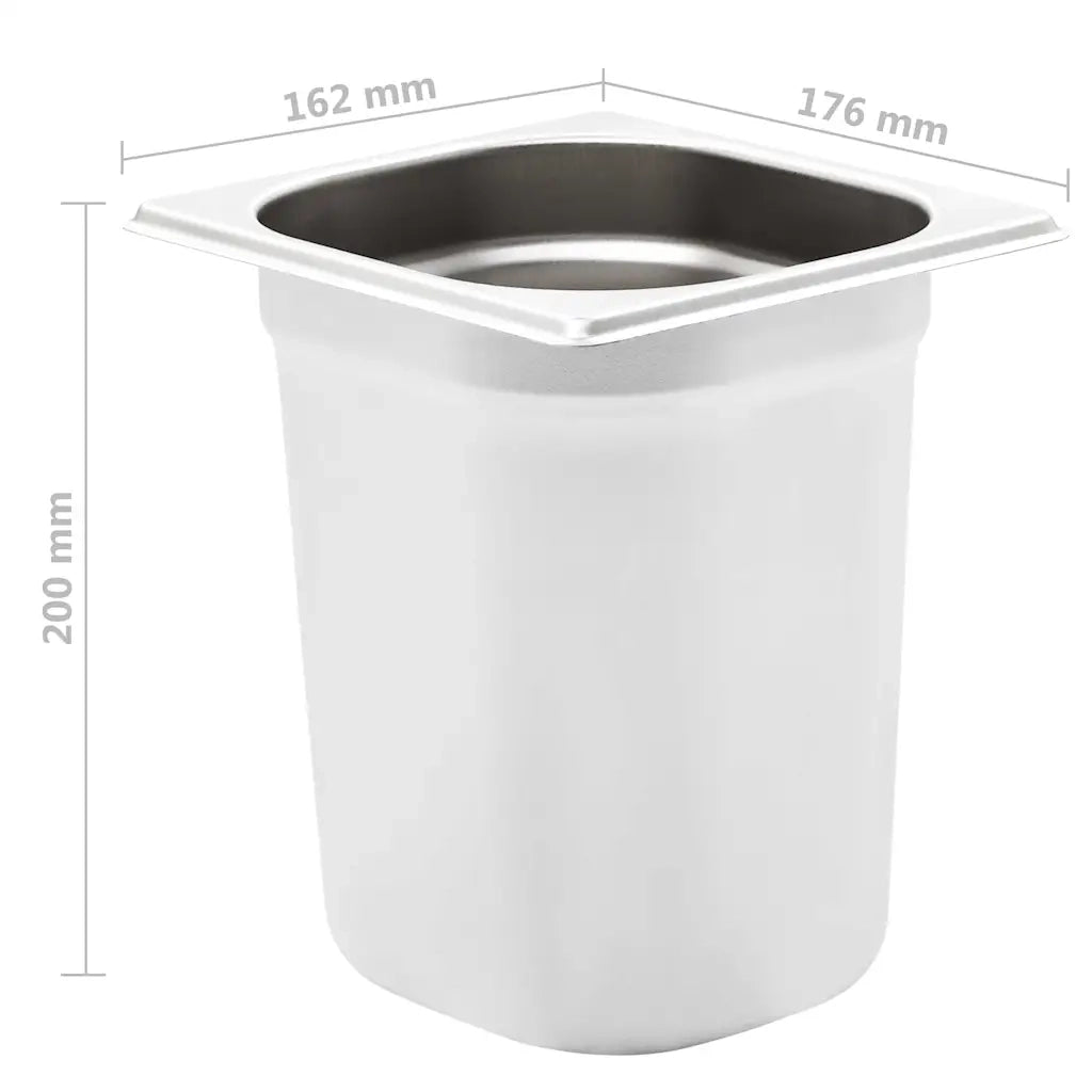 Contenitori Gastronorm 8 pz GN 1/6 200 mm in Acciaio Inox 50909