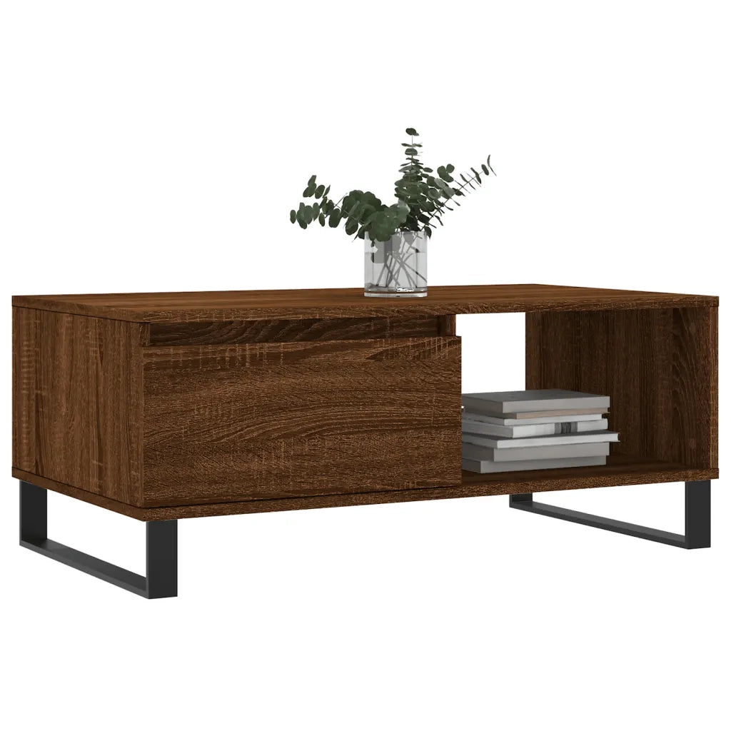 Tavolino da salotto | Tavolino da caff¨¨ | Tavolino da Soggiorno Rovere Marrone 90x50x36,5 cm in Multistrato