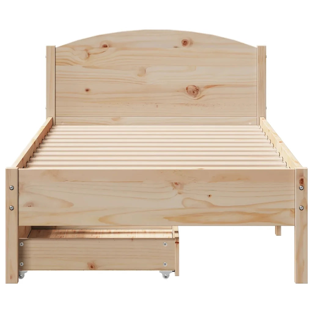 Letto senza Materasso 75x190 cm in Legno Massello Pino 3301851
