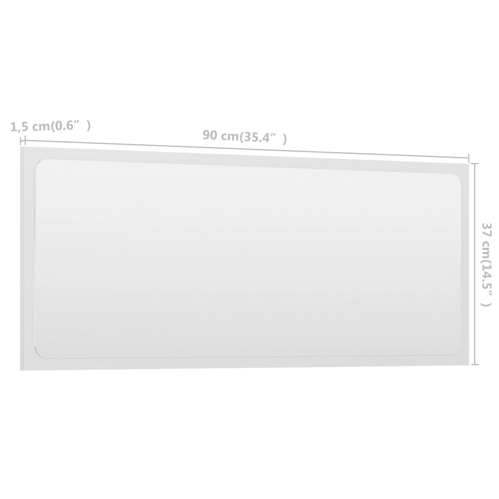 Specchio da Bagno Bianco 90x1,5x37 cm in Truciolato cod mxl 70312