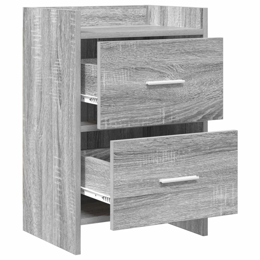 Comodini 2 pz Sonoma grigio 40 x 30 x 60 cm 8010974