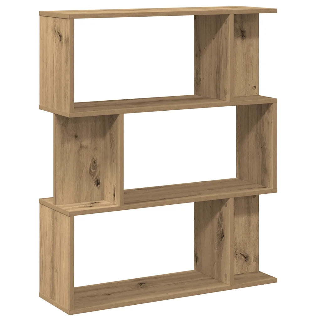 Libreria-Scaffale per Libri-Mobile di Stoccaggio Rovere Artigianale 80x24x96 cm Legno Multistrato