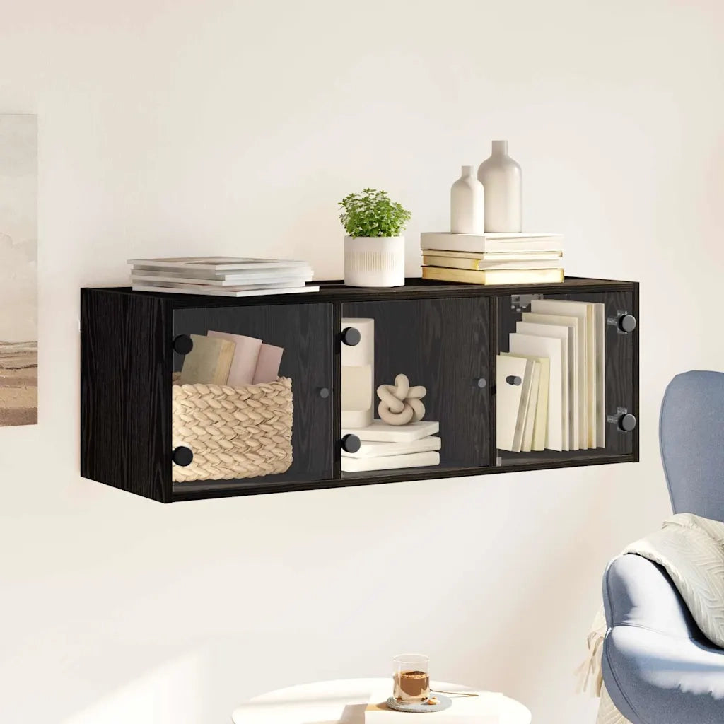 Armadietto a muro Rovere Nero 102 x 37 x 35 cm 882921