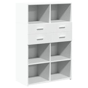 Buffet credenza cassettiera mobiletto mobile contenitore organizer cucina soggiorno salotto alto 80 x 42,5 x 124 cm legno ingegnerizzato bianco 02_0032773