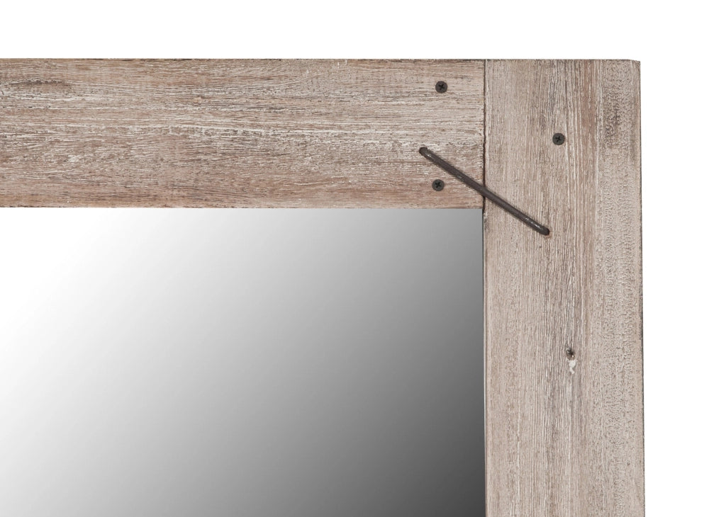 Biscottini Specchio da parete in legno massello RUSTICO effetto antico dipinto Offerta
