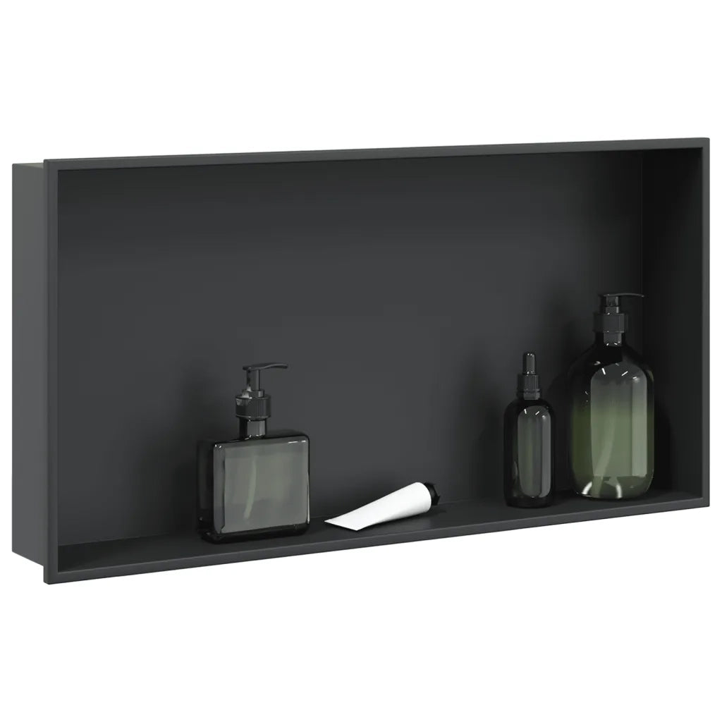 Nicchia per Doccia Nero Opaco 62x32x9cm in Acciaio Inox CFW1251491