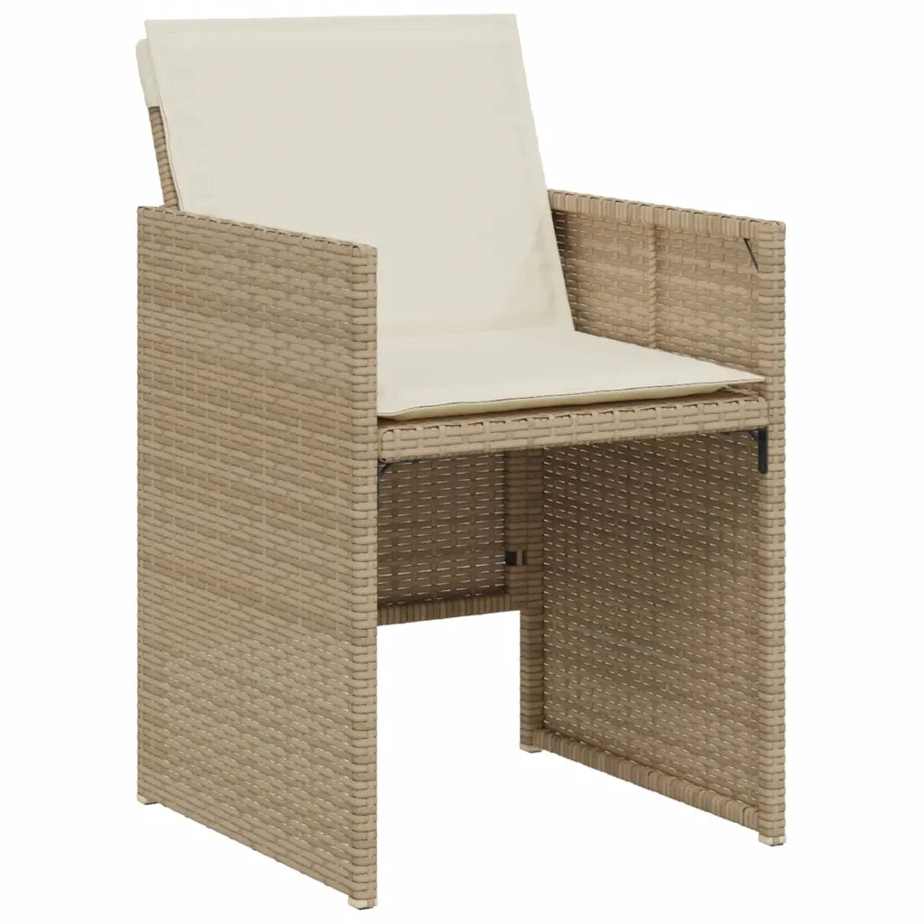 Set da BistrÃ² 3 pz con Cuscini Beige in Polyrattan