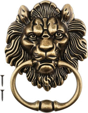Knocker in Bronzo Liscio da Testa 15,8 cm - Decorativo Accessorio con Viti per Porte d'Entrata e Verande.