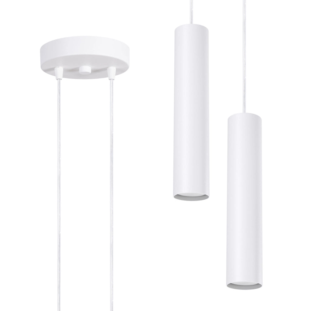 Lampada sospensione moderna bianca 2 tubi GU10 MODENO