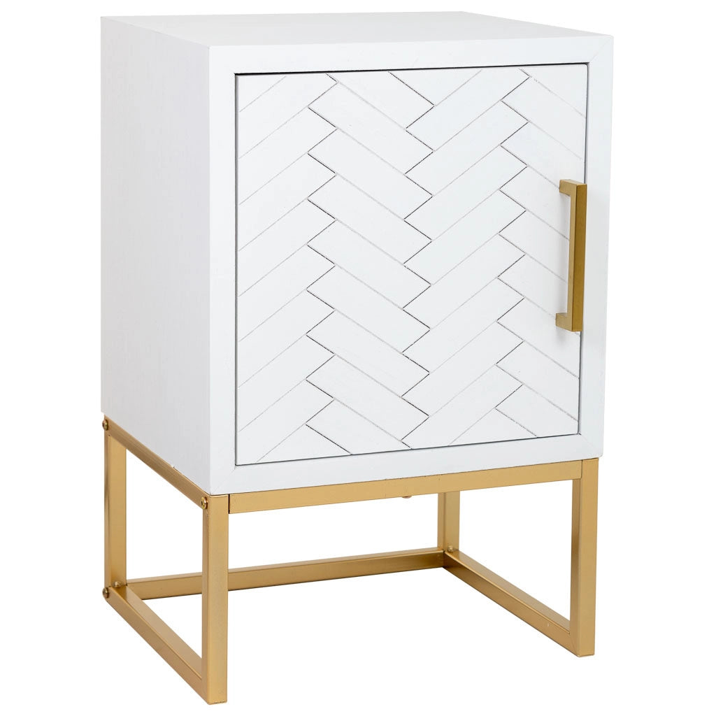Tavolino 1 anta in legno e metallo 40x35x61h cm